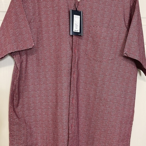 ROUNDTREE & YORKE Men’s Short Sleeve Printed Sport Shirt Size L Red - Picture 3 of 9
